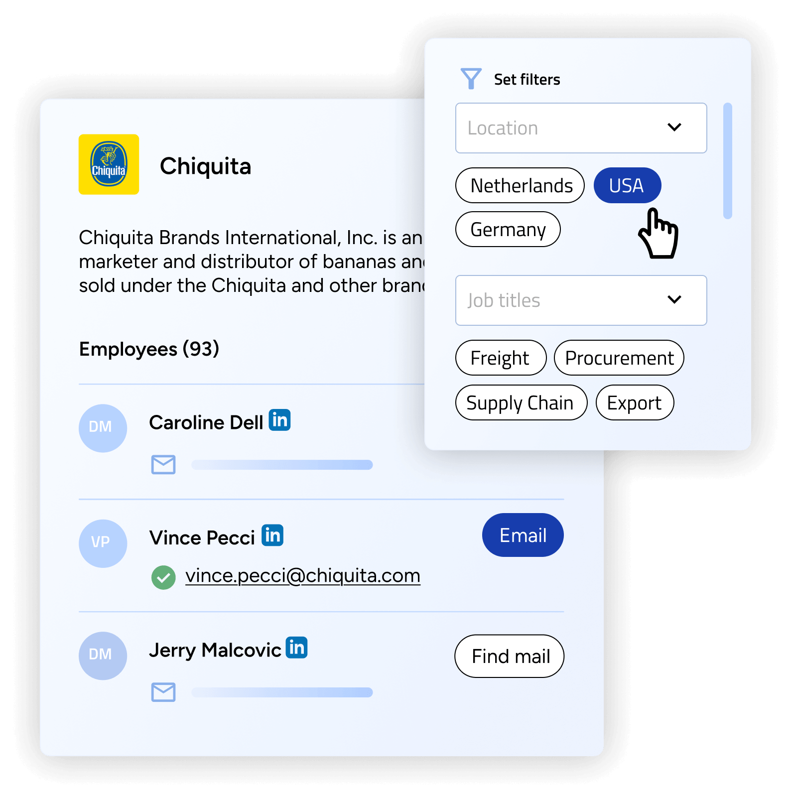 Contact search interface